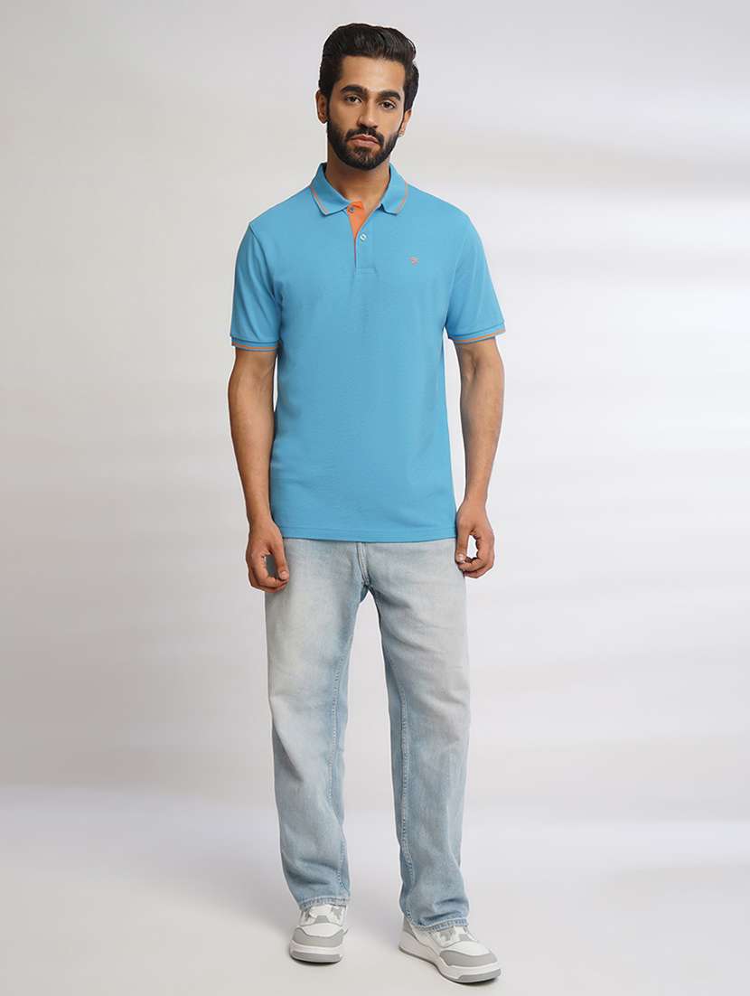 men solid polo neck t-shirt - 21556431 -  Standard Image - 3