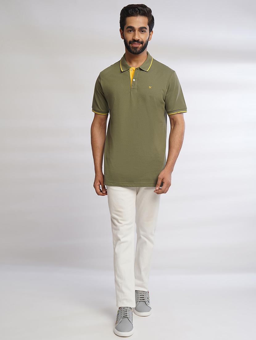 men solid polo neck t-shirt - 21556433 - Standard Image - 3