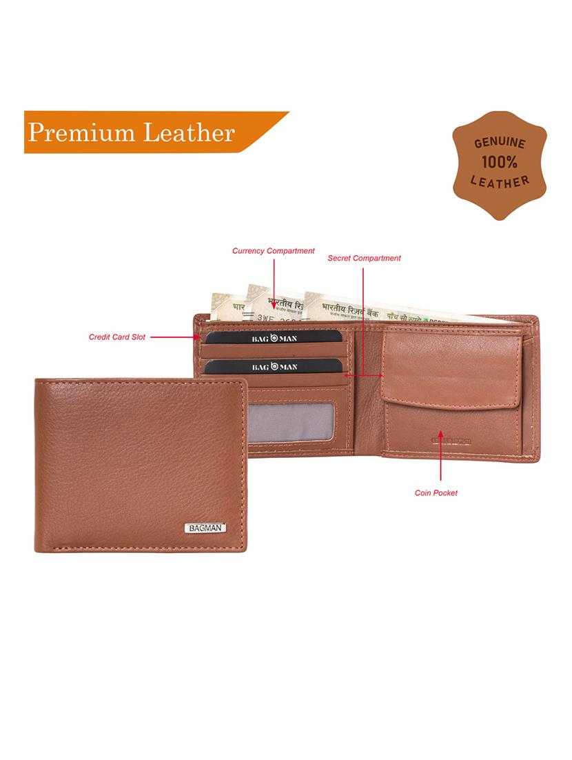 tan genuine leather wallet - 21556653 - Standard Image - 3