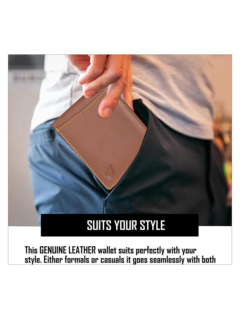 tan genuine leather wallet - 21556657 - Standard Image - 3