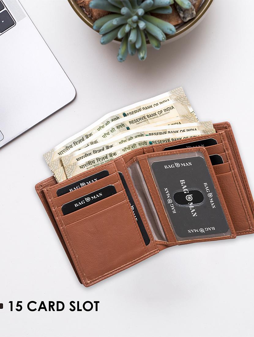 tan genuine leather wallet - 21556693 - Standard Image - 3