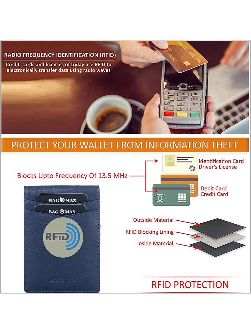 blue genuine leather wallet - 21556699 -  Standard Image - 3