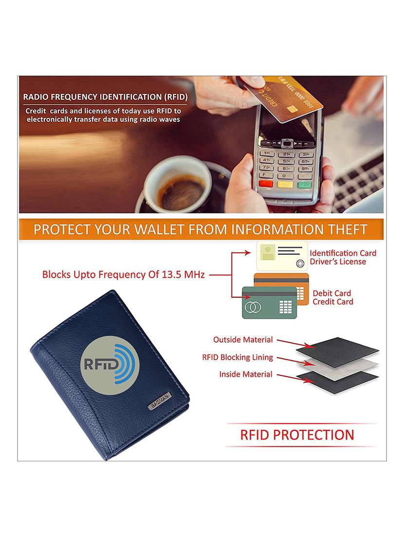 blue genuine leather wallet - 21556711 -  Standard Image - 3