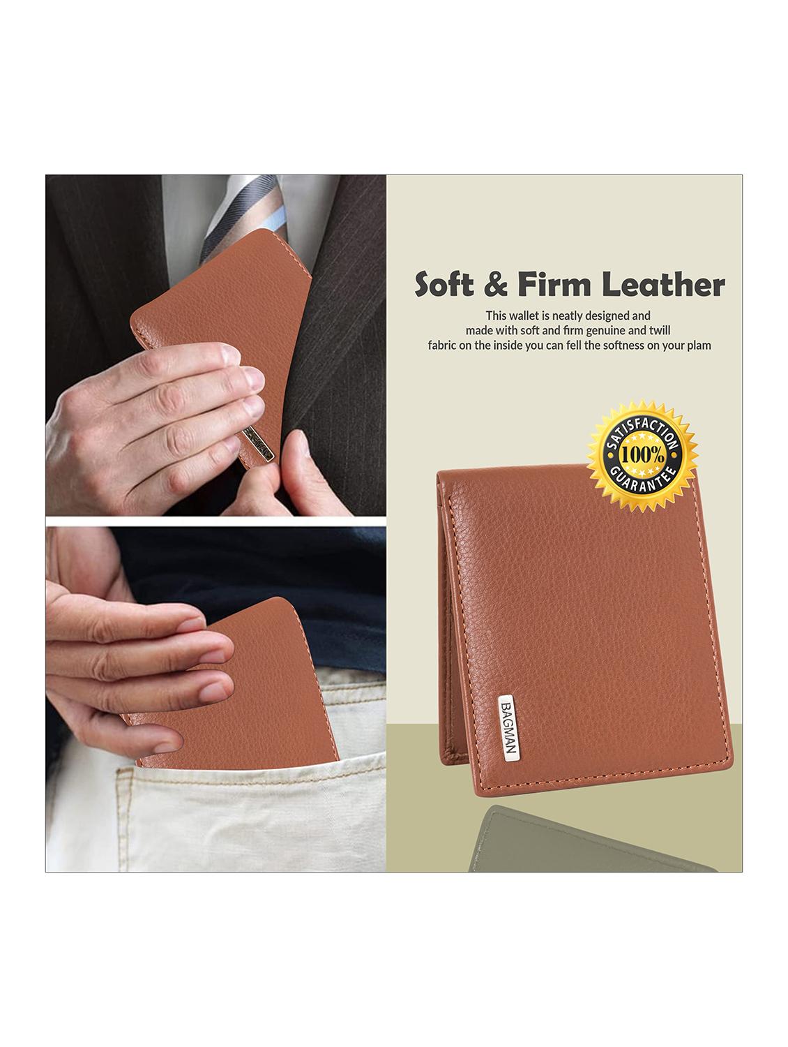 tan genuine leather wallet - 21556727 - Standard Image - 3