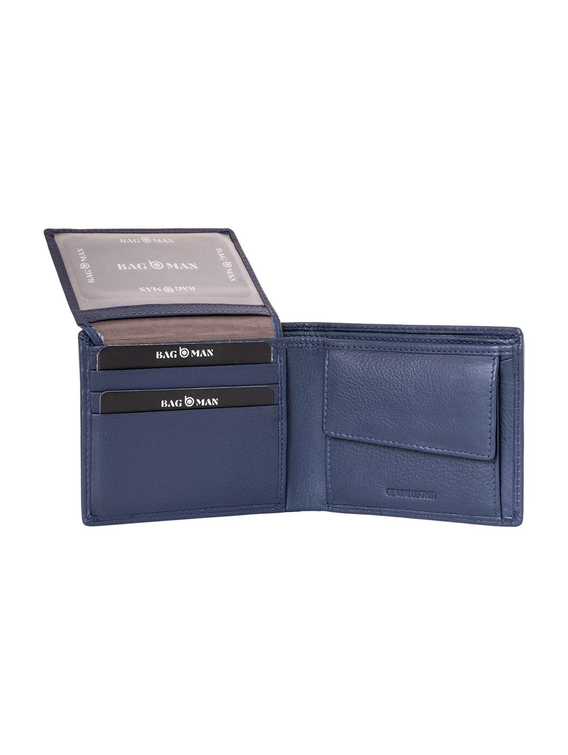 blue genuine leather wallet - 21556731 -  Standard Image - 3