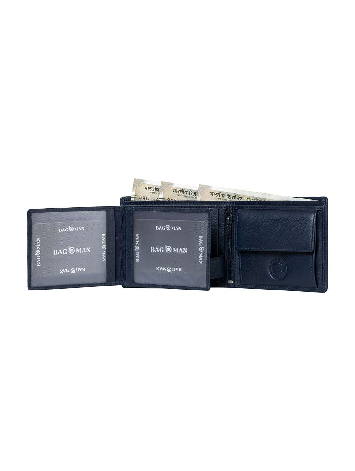 blue genuine leather wallet - 21556738 -  Standard Image - 3