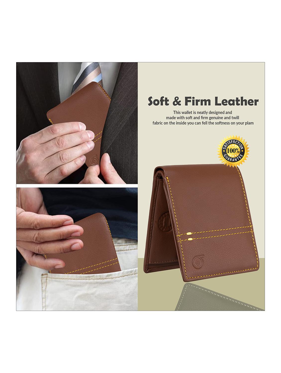 tan genuine leather wallet - 21556741 - Standard Image - 3