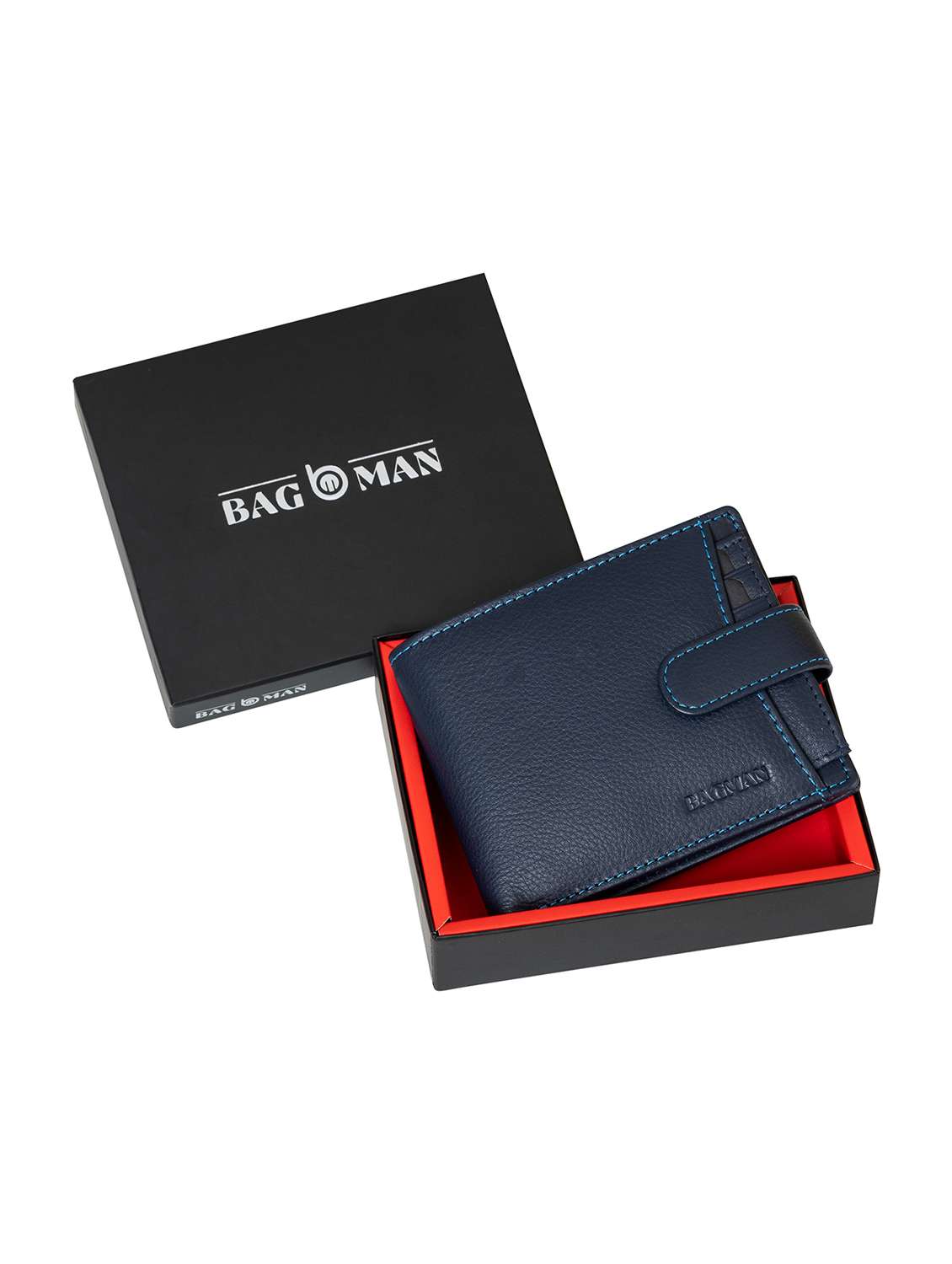 blue genuine leather wallet - 21556748 -  Standard Image - 3