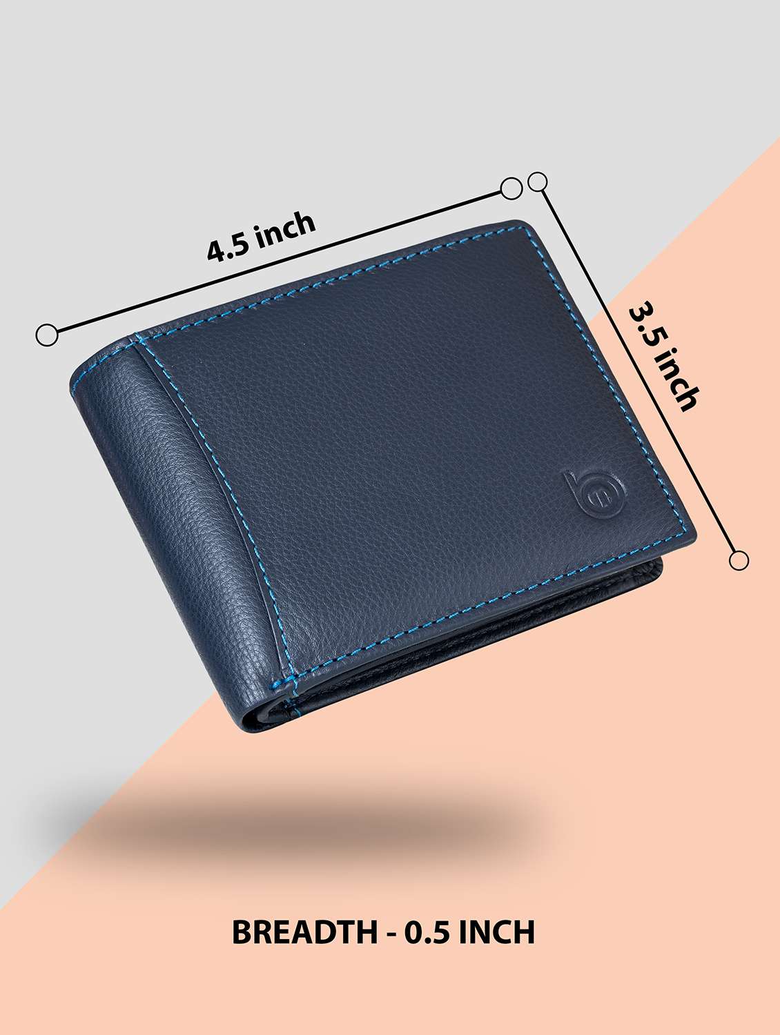 blue genuine leather wallet - 21556782 -  Standard Image - 3