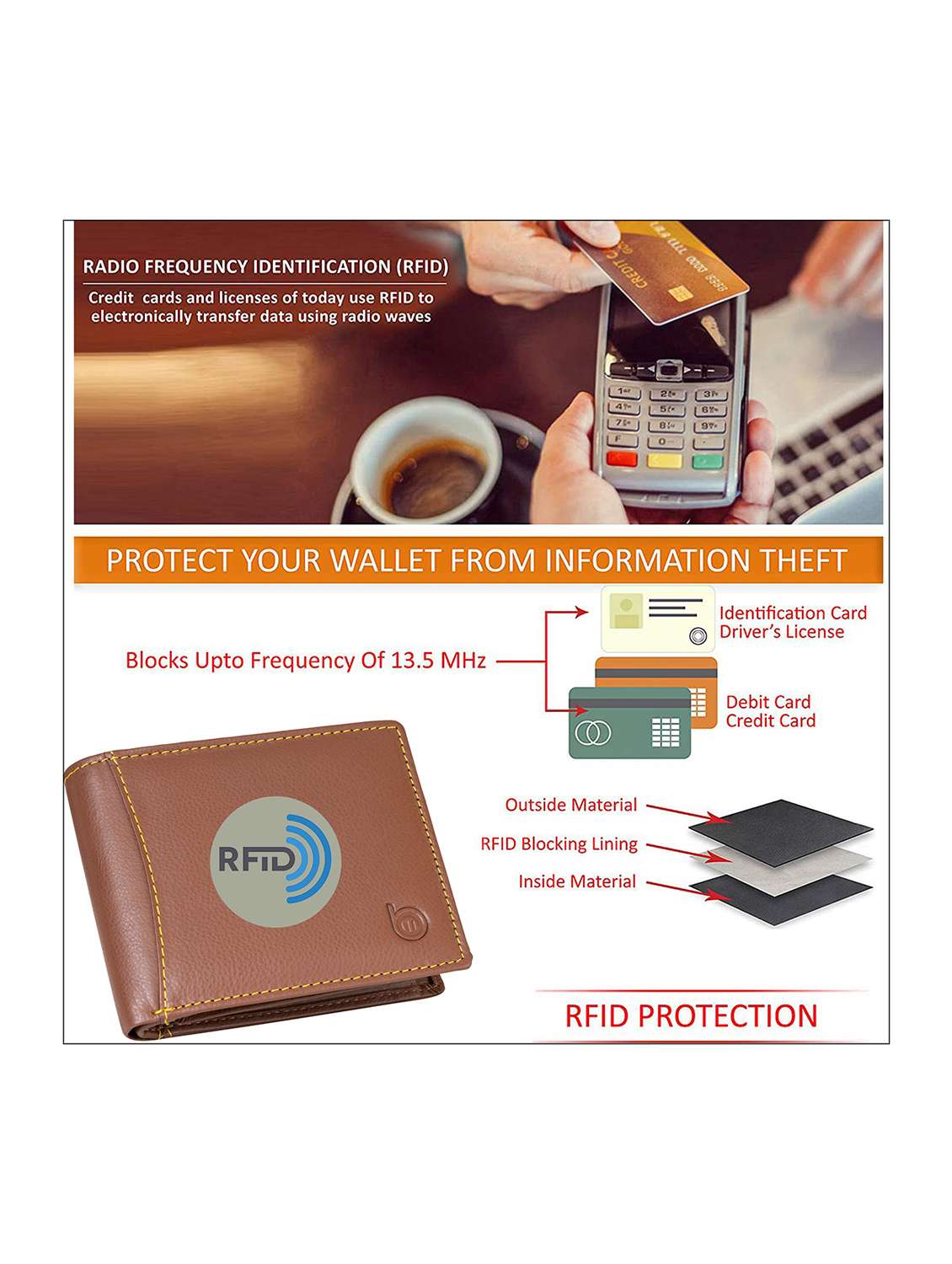 brown genuine leather wallet - 21556786 -  Standard Image - 3