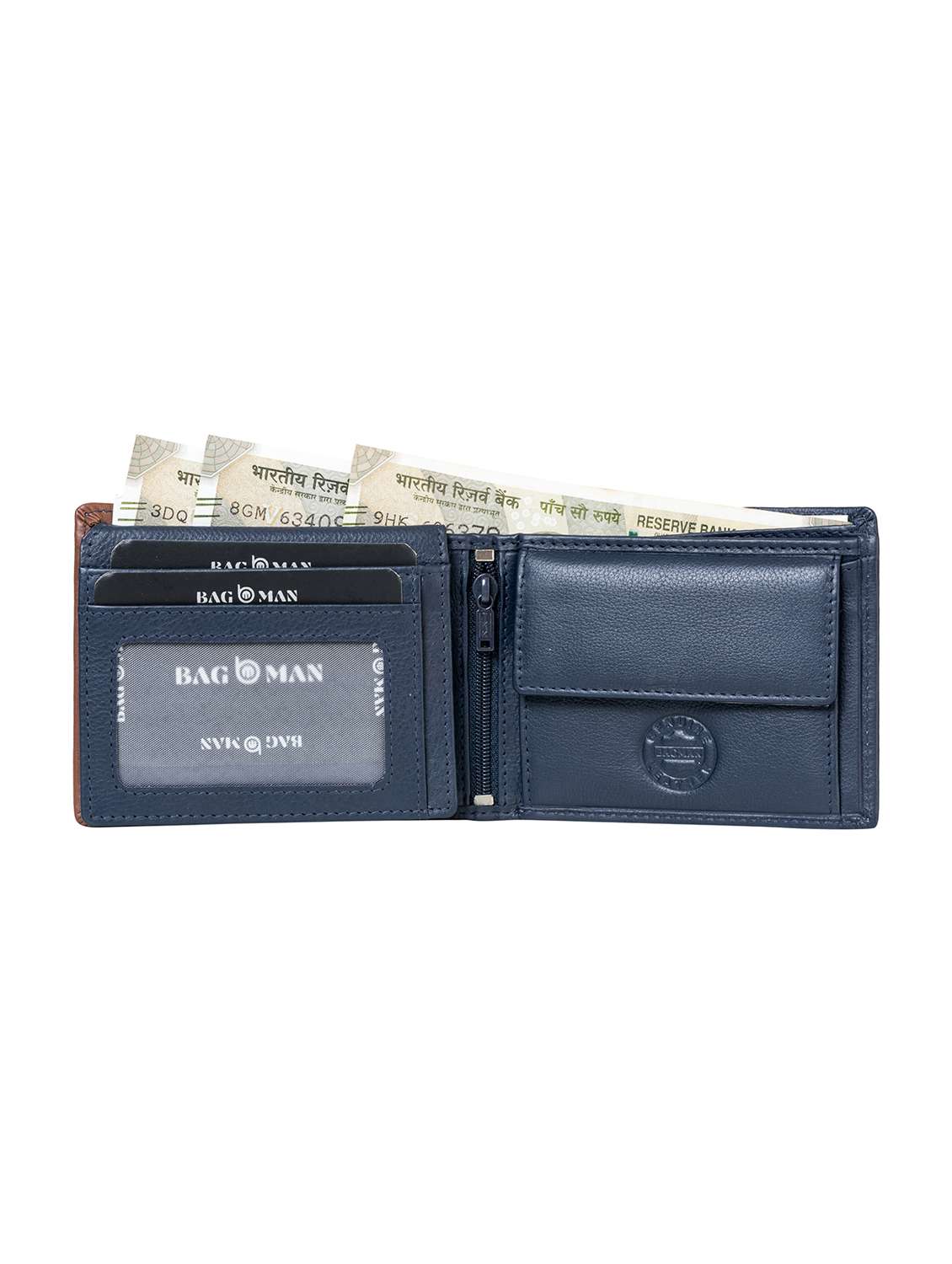 blue genuine leather wallet - 21556790 -  Standard Image - 3