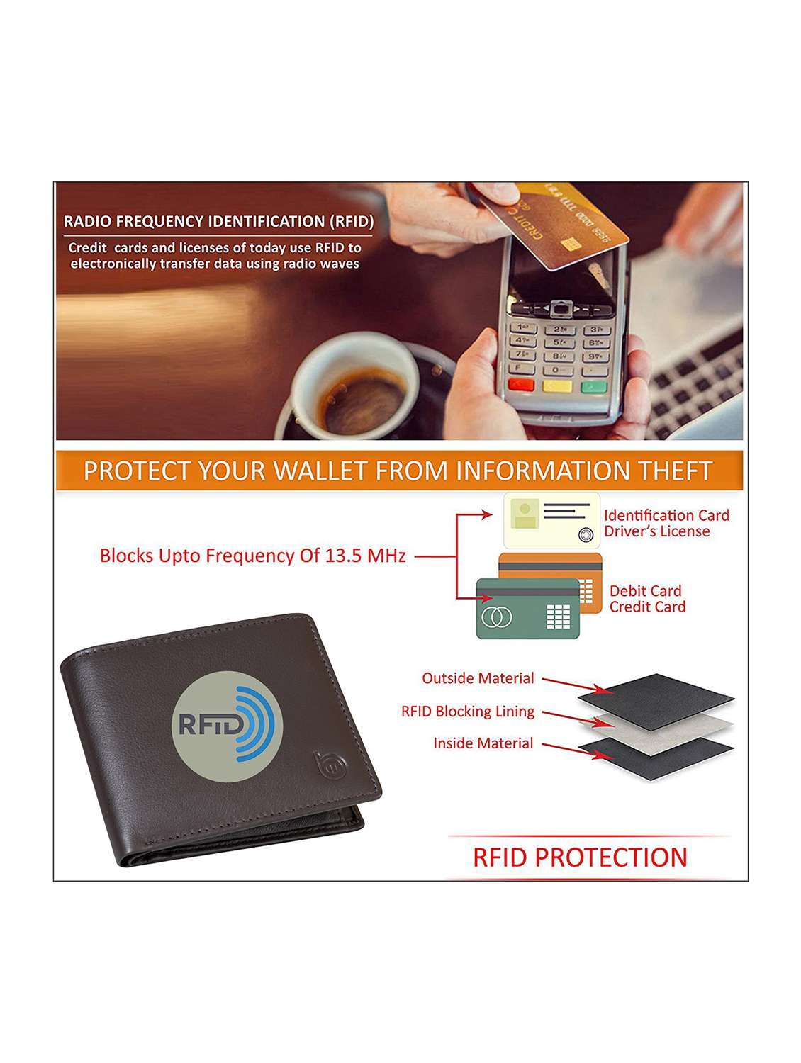 brown genuine leather wallet - 21556815 - Standard Image - 3