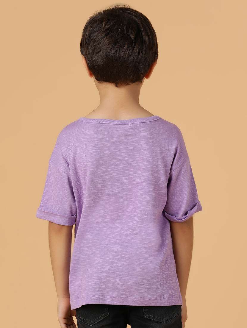 boys round neck solid t-shirt - 21556961 -  Standard Image - 3