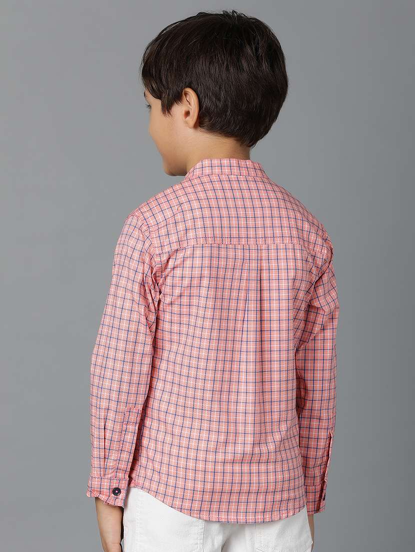 boys mandarin neck checkered shirt - 21556998 -  Standard Image - 3
