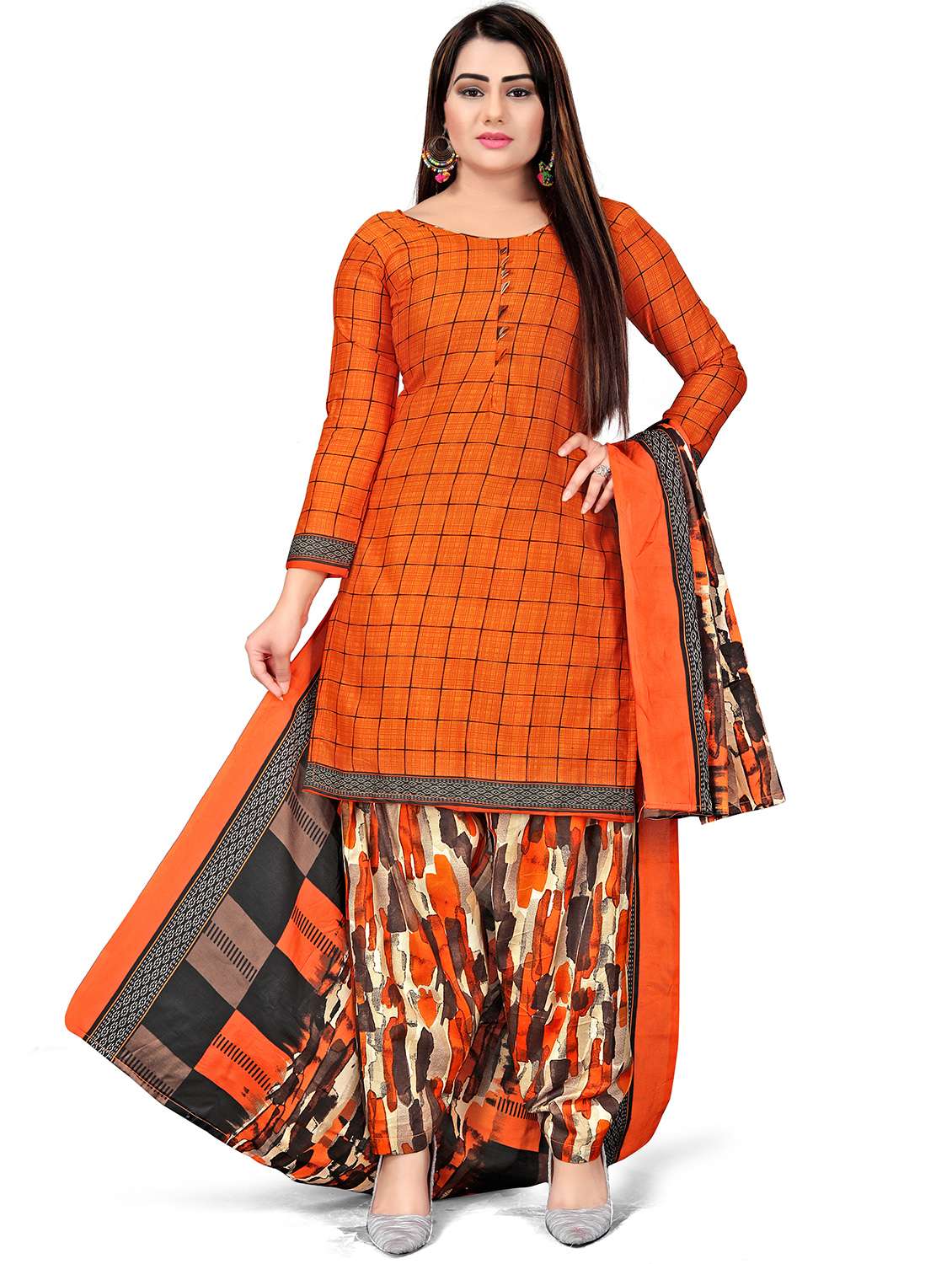 women printed unstitched suit set