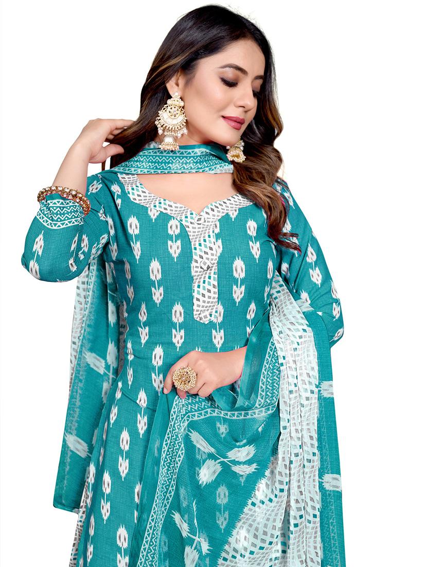 women printed unstitched suit set - 21557144 - Standard Image - 3