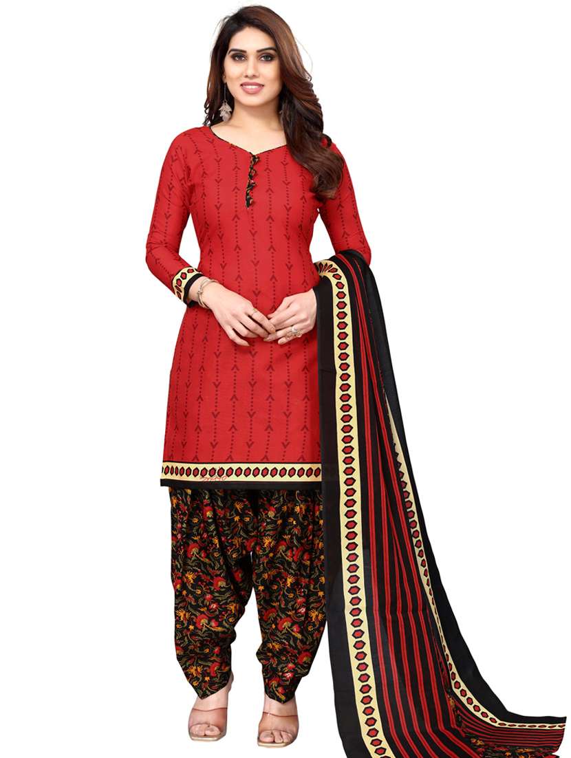 women printed unstitched suit set