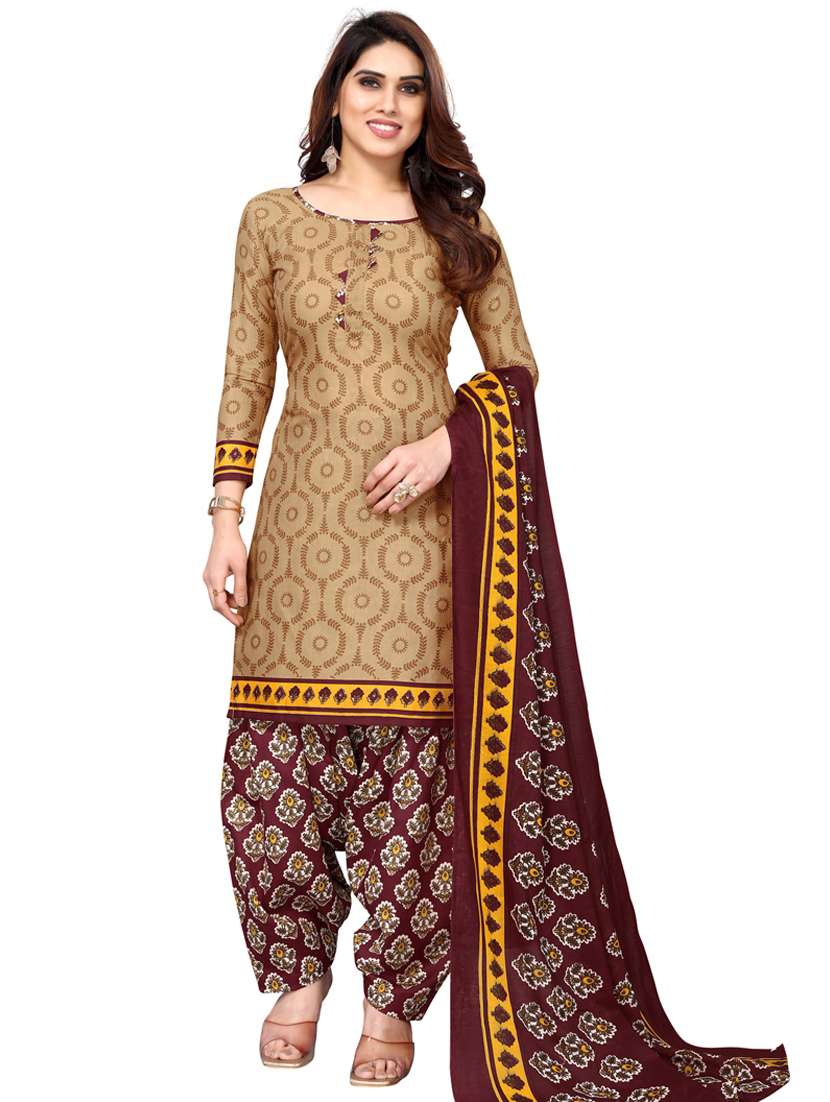 women printed unstitched suit set