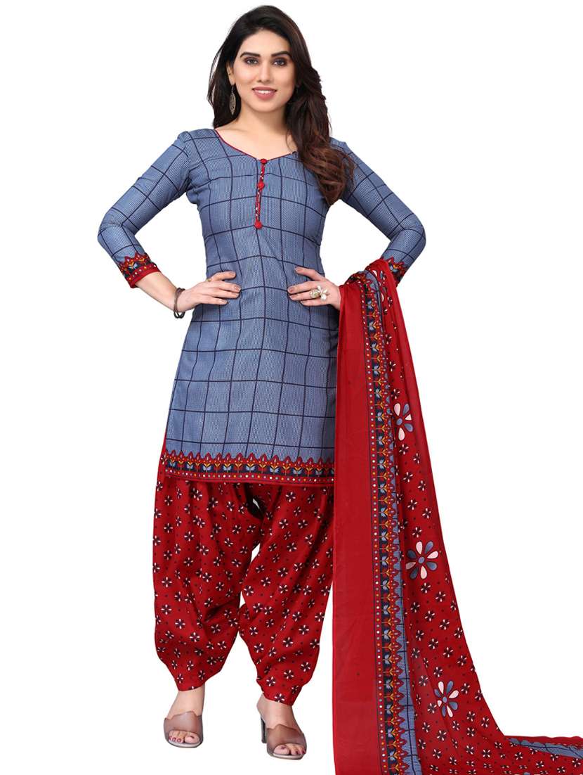 women printed unstitched suit set
