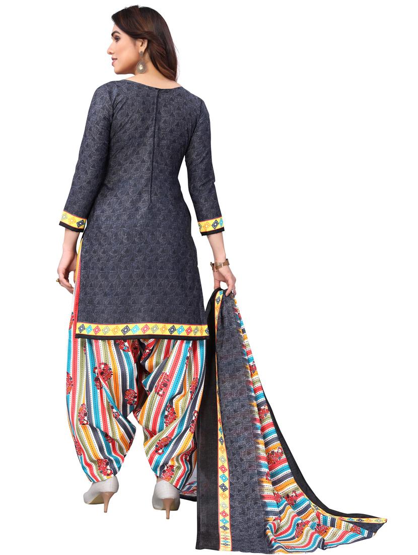women printed unstitched suit set - 21557180 - Standard Image - 3