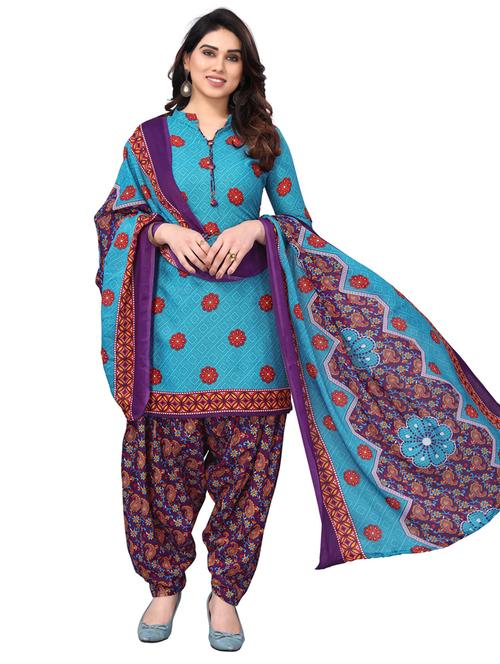 women printed unstitched suit set - 21557182 - Standard Image - 0