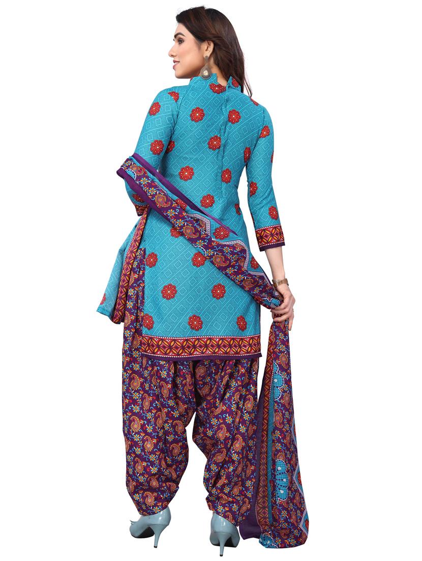 women printed unstitched suit set - 21557182 - Standard Image - 3