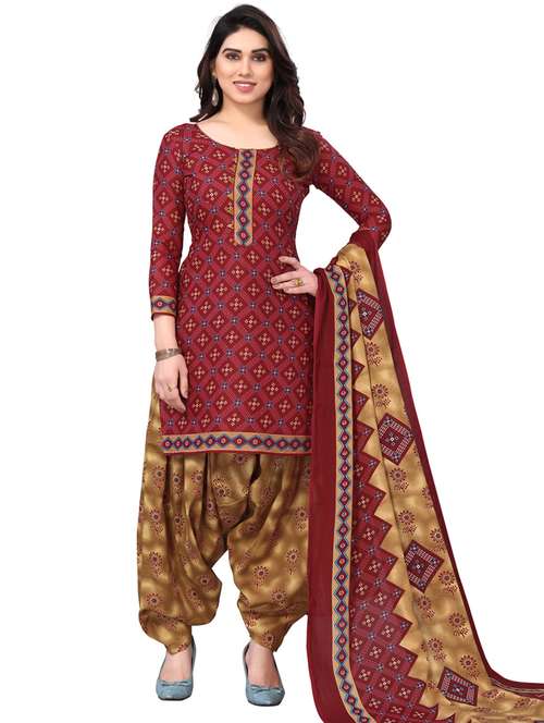 women printed unstitched suit set - 21557183 -  Standard Image - 0