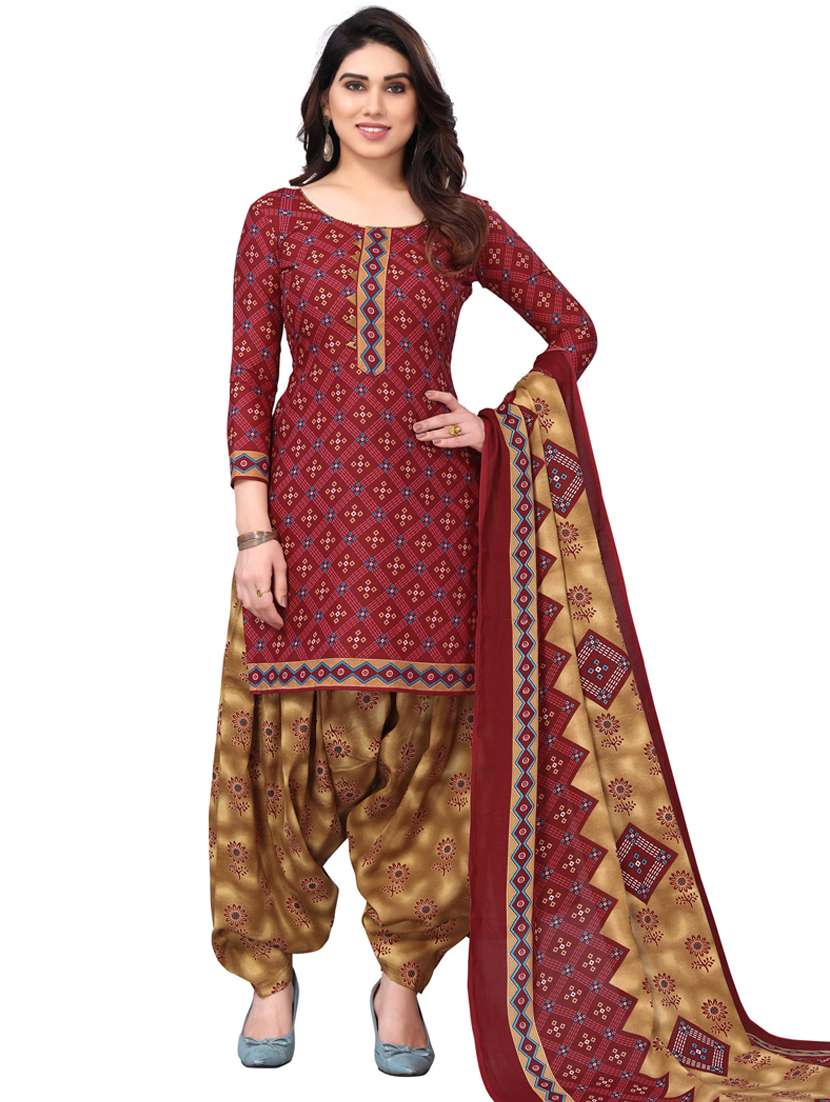 women printed unstitched suit set