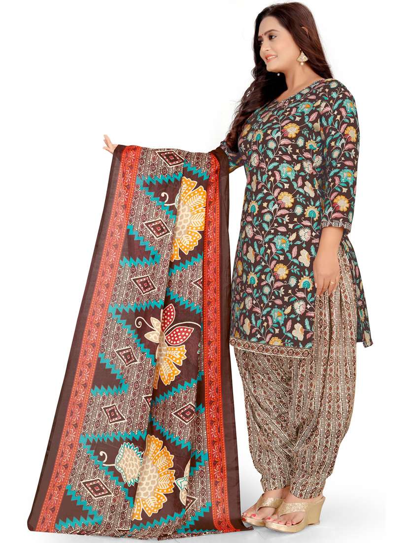 women floral printed unstitched suits - 21557201 -  Standard Image - 3