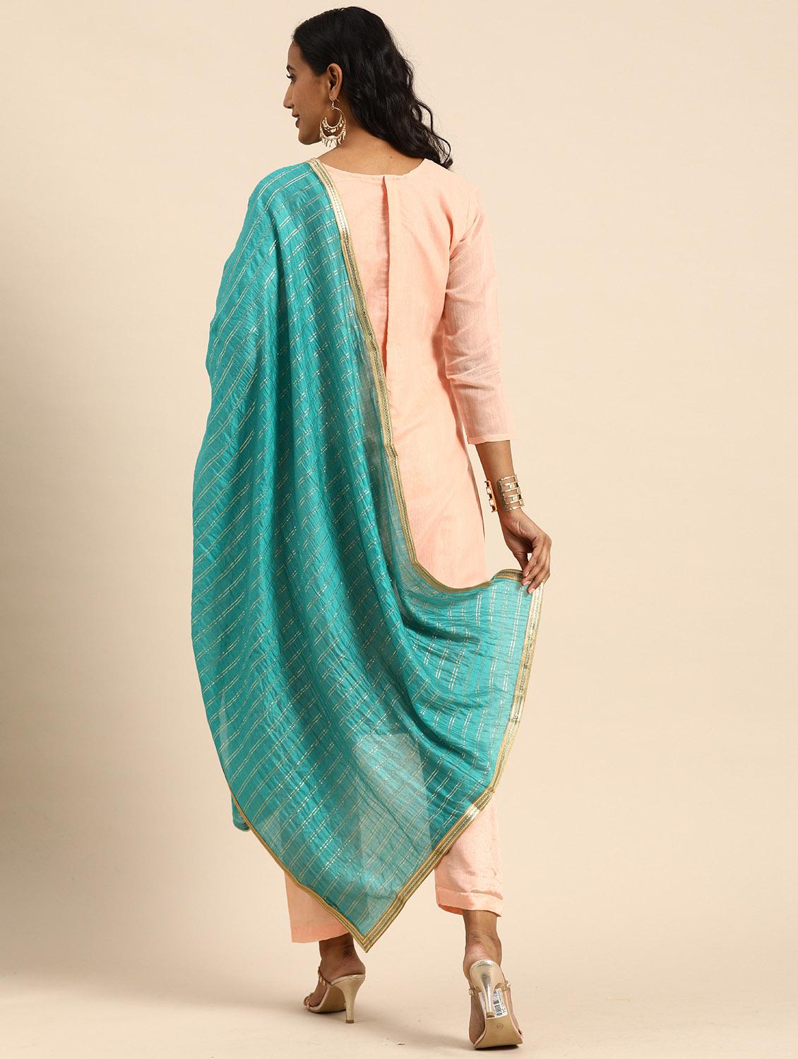 women solid with work unstitched suit - 21557221 - Standard Image - 3