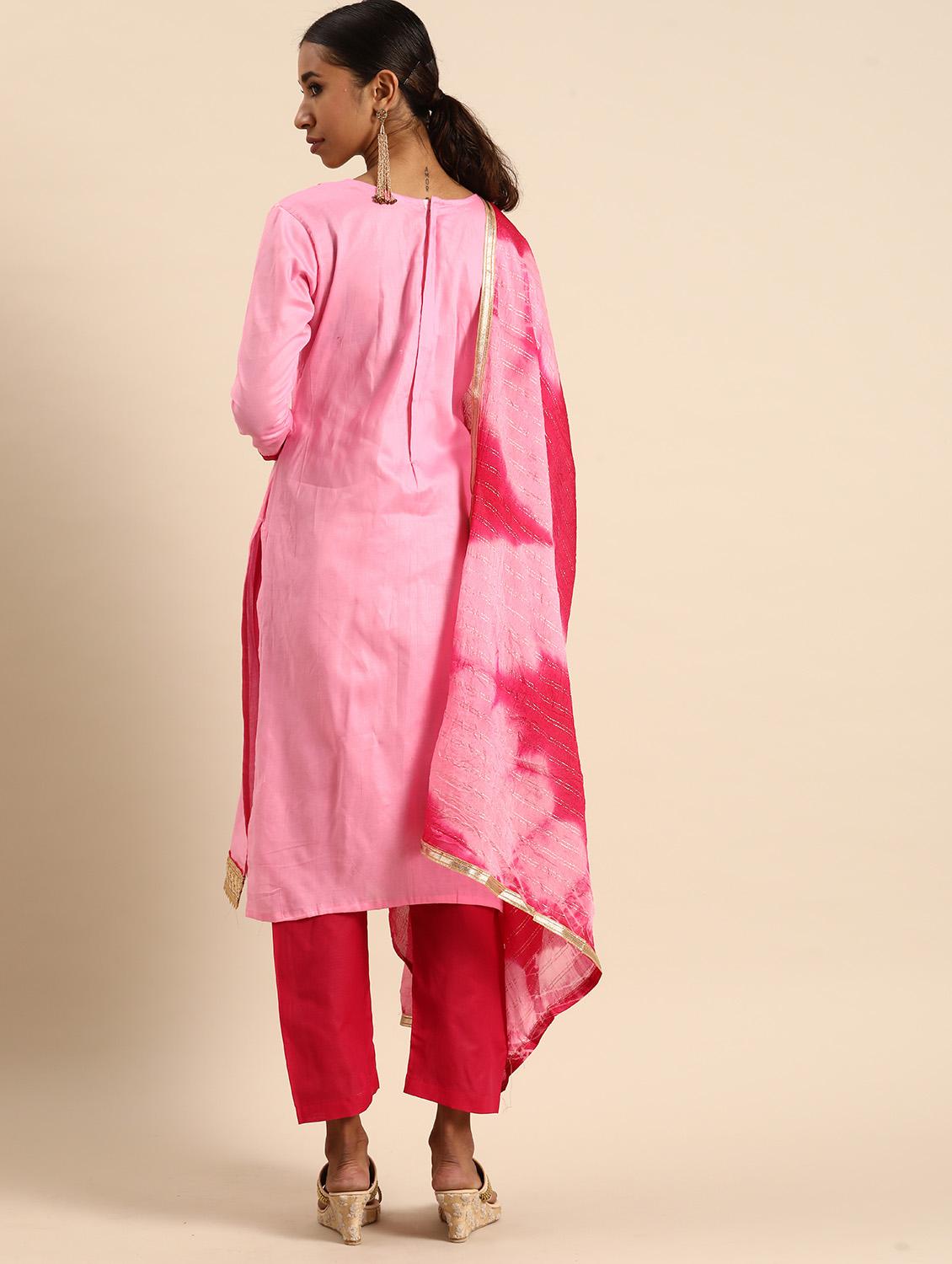 women solid with work unstitched suit - 21557222 - Standard Image - 3