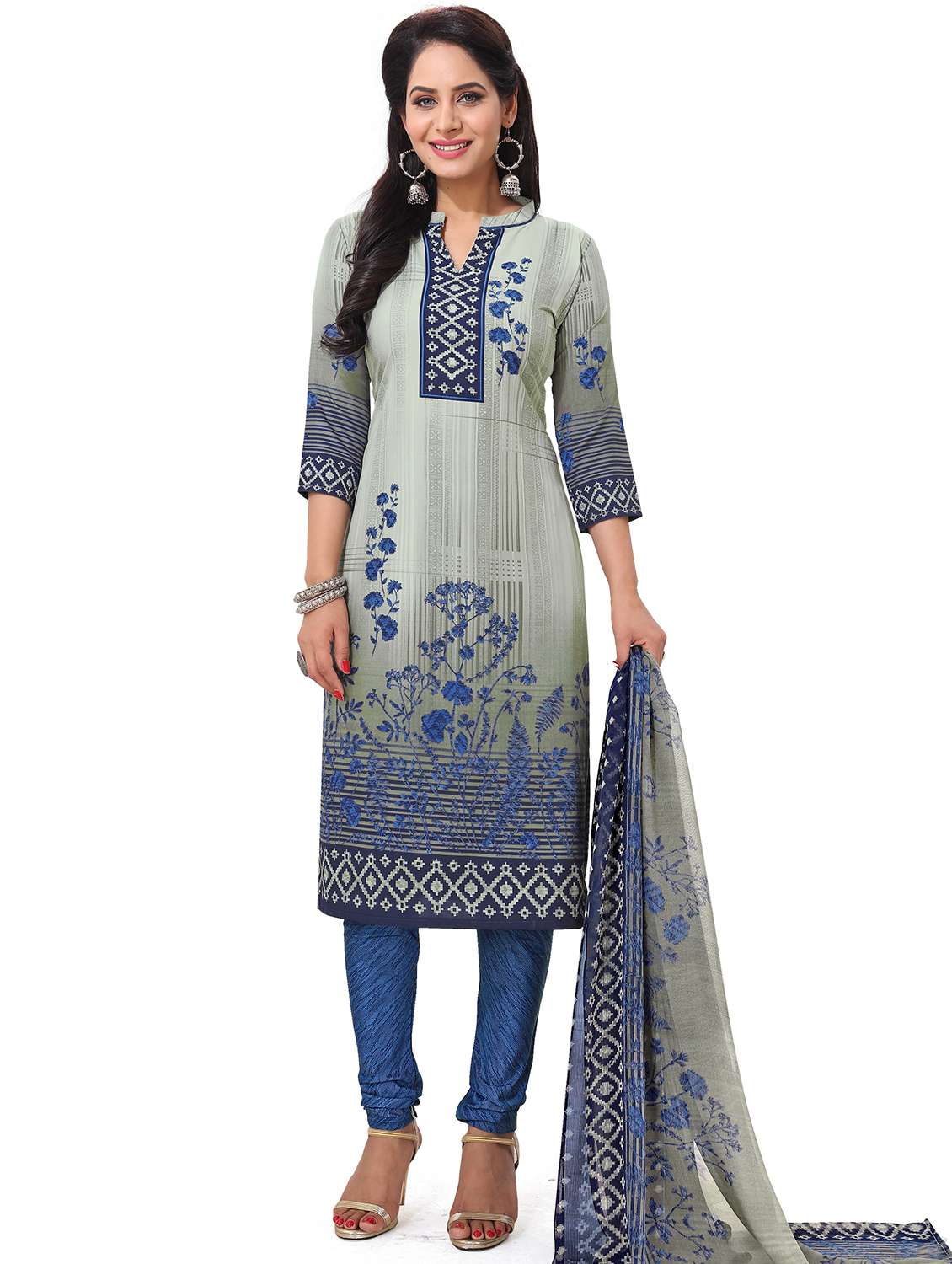 women floral printed unstitched suits