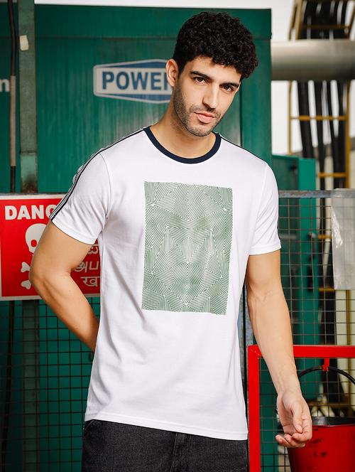 men front print round neck t-shirt - 21557430 - Standard Image - 0