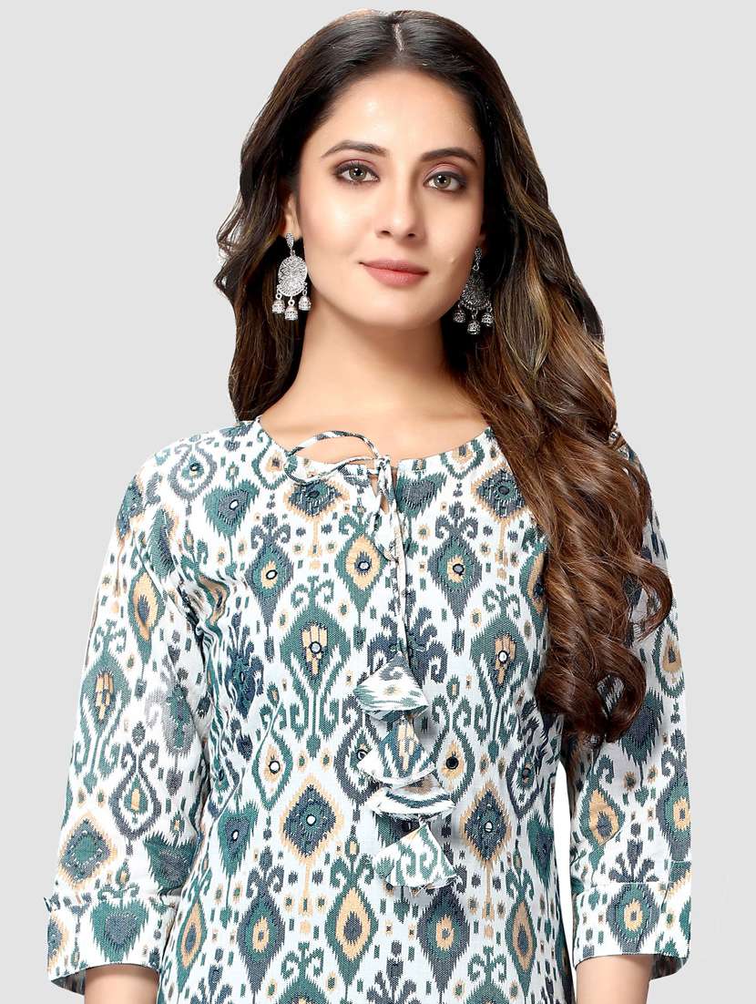 women three quarter sleeve straight kurta - 21557613 -  Standard Image - 3