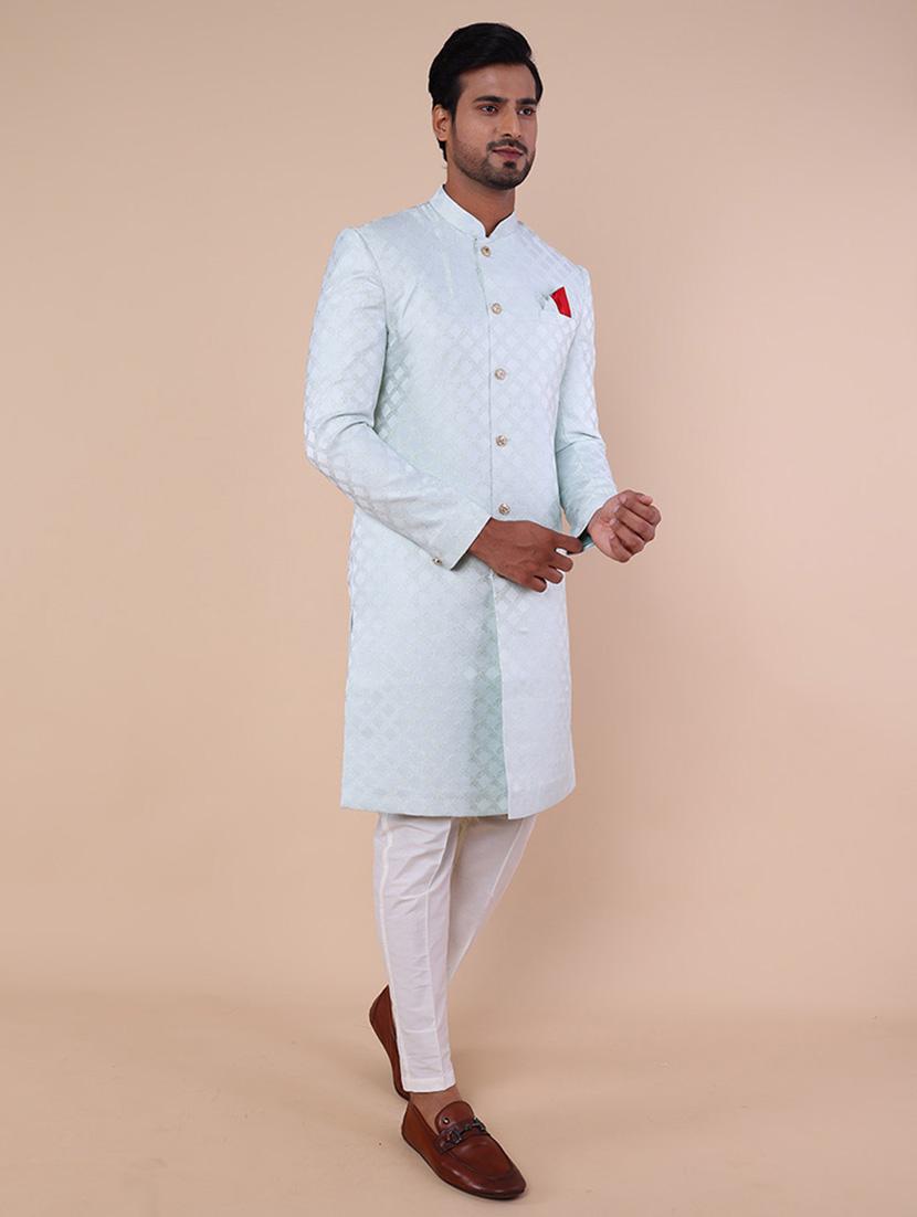 men self design long sleeves sherwani set - 21558052 - Standard Image - 3