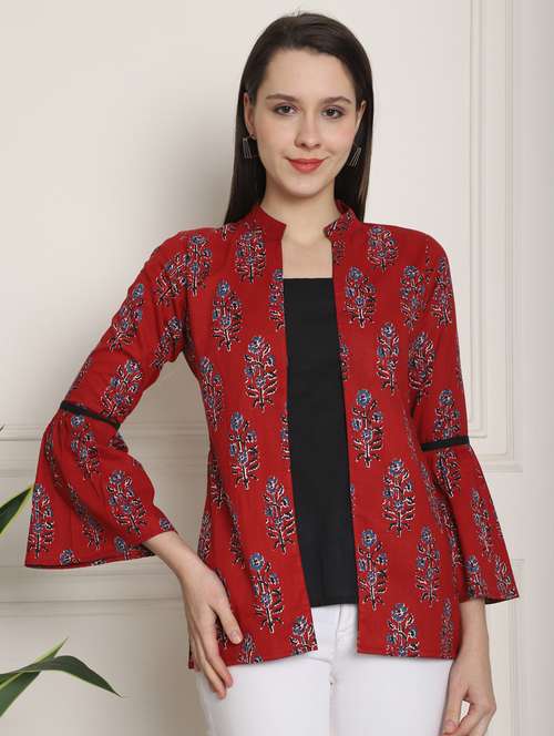 women floral bell sleeve top - 21558058 -  Standard Image - 0