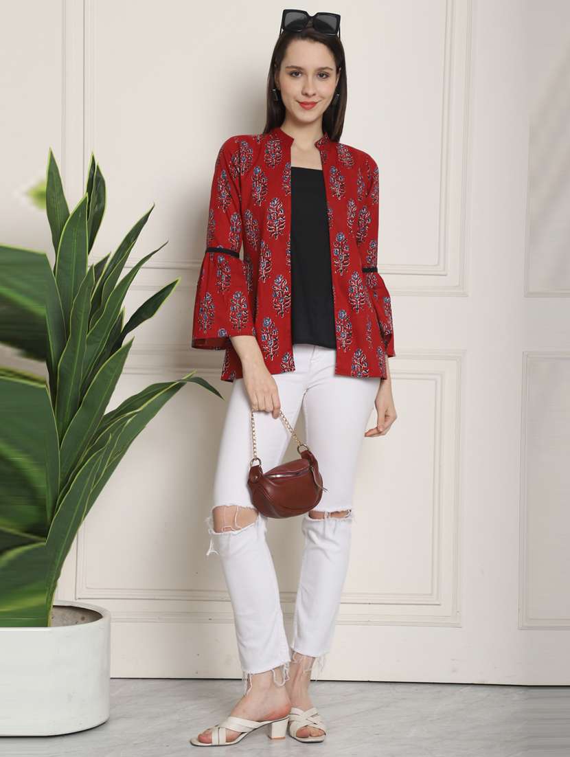 women floral bell sleeve top - 21558058 -  Standard Image - 3