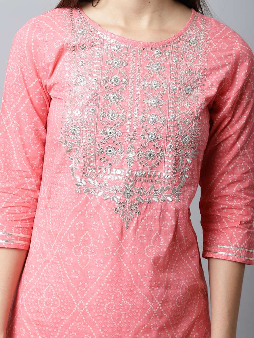 women bandhani printed kurta salwar set with dupatta - 21558132 -  Standard Image - 3