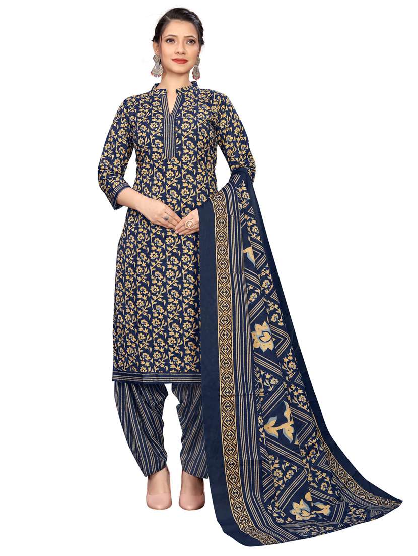 women three quarter sleeve kurta salwar with dupatta set