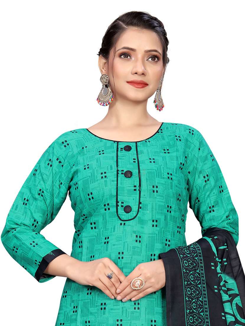 women three quarter sleeve kurta salwar with dupatta set - 21558169 -  Standard Image - 3