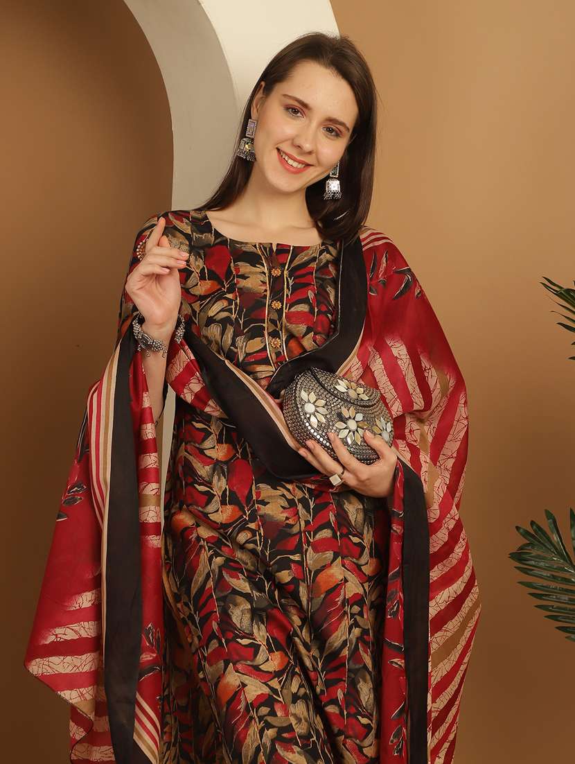 women printed kurta pant set with dupatta - 21558194 -  Standard Image - 3