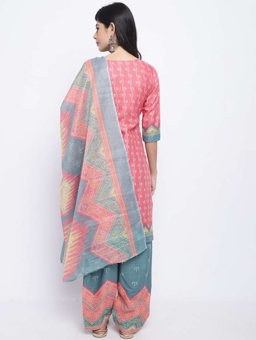 women three quarter sleeve kurta salwar with dupatta set - 21558218 - Standard Image - 3