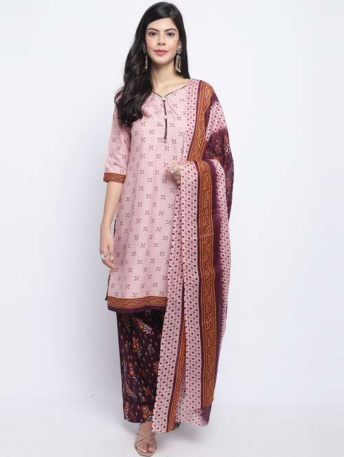 women three quarter sleeve kurta salwar with dupatta set - 21558219 -  Standard Image - 0