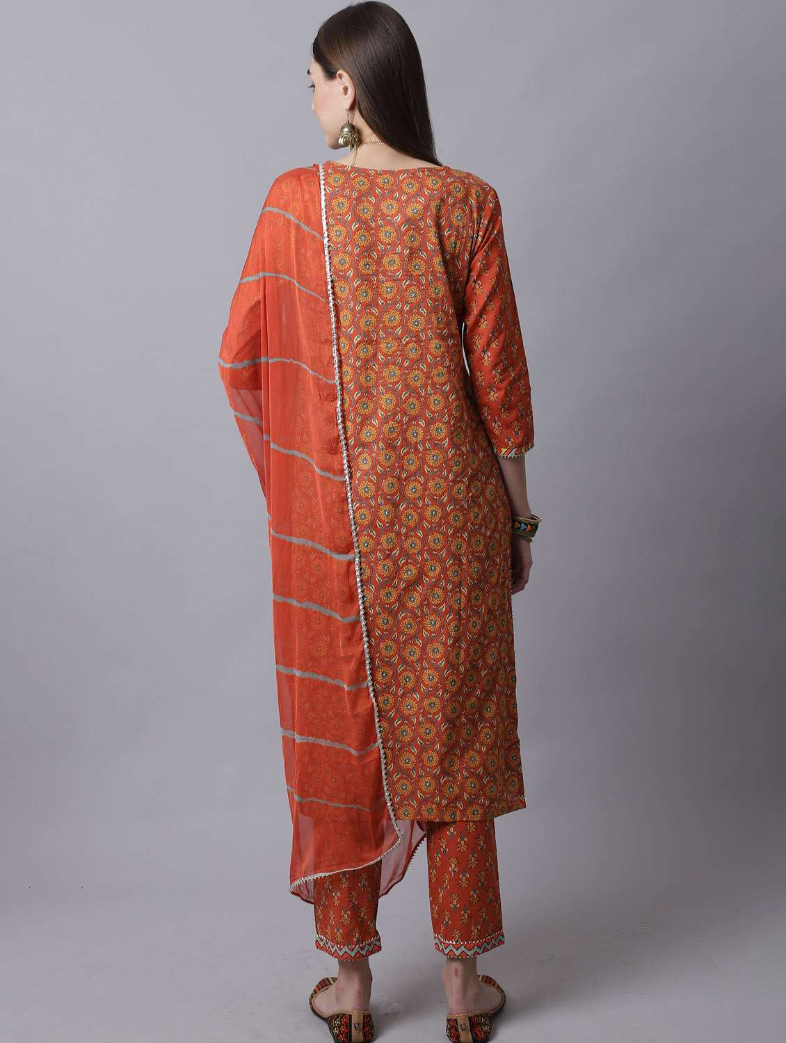 women floral kurta pant with dupatta set - 21558269 -  Standard Image - 3