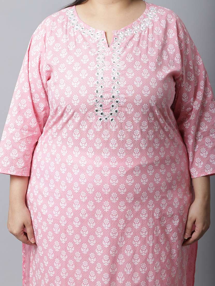 women floral pluz size kurta salwar set with dupatta - 21558337 - Standard Image - 3