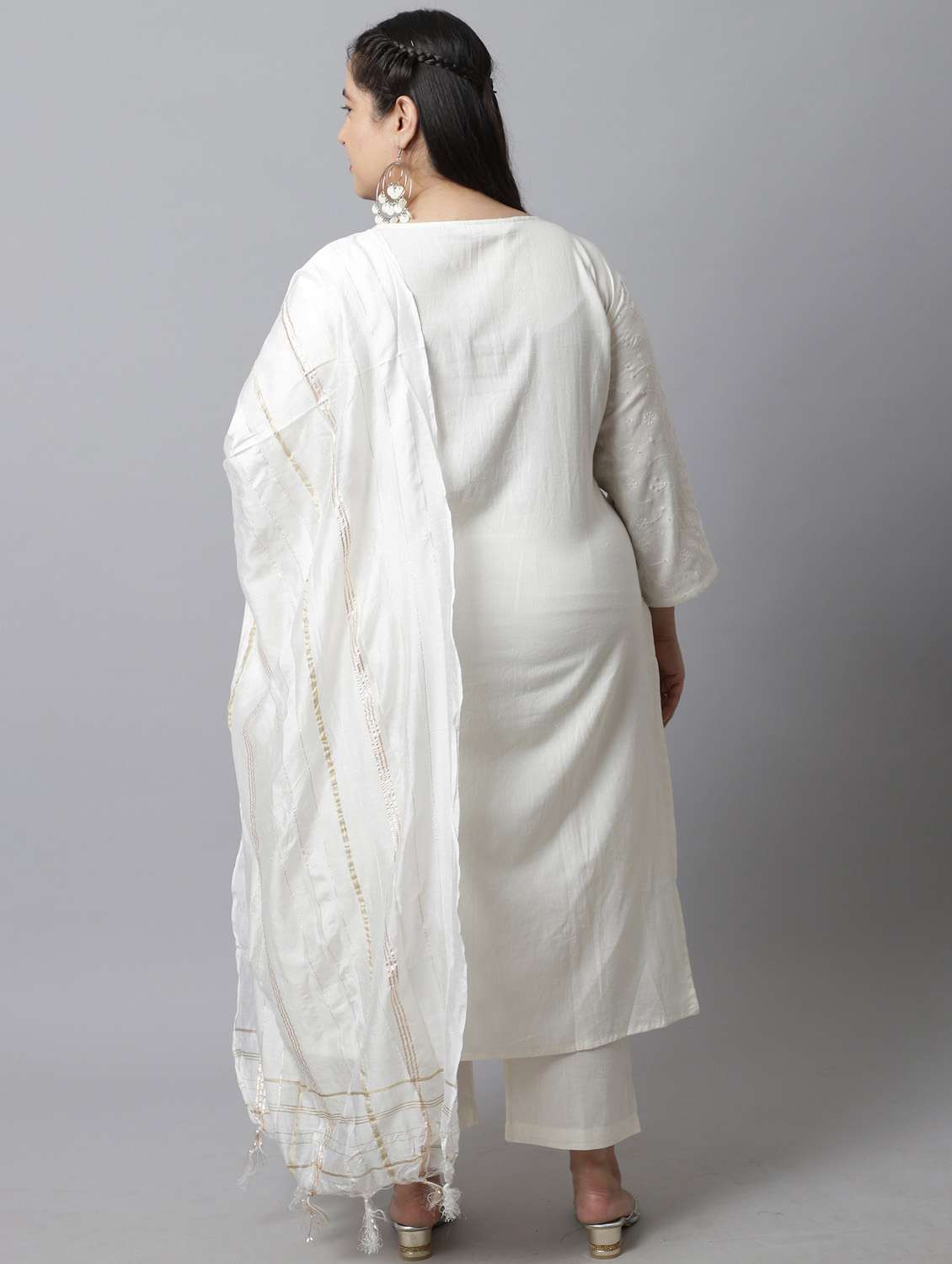 women embroidered kurta palazzo set with dupatta - 21558368 -  Standard Image - 3