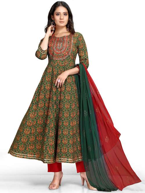 women floral kurta pant set with dupatta - 21558371 -  Standard Image - 0