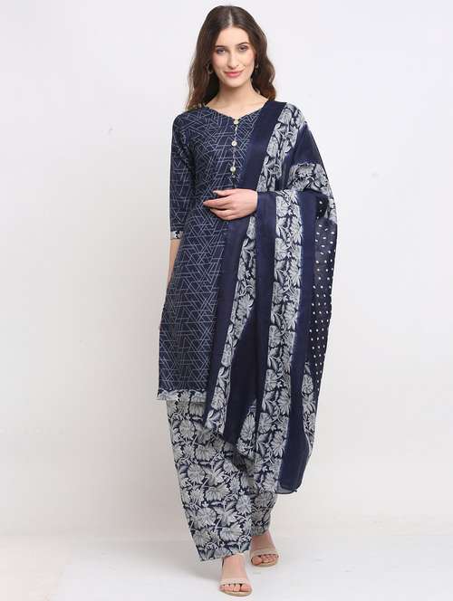 women three quarter sleeve kurta salwar with dupatta set - 21558391 -  Standard Image - 0