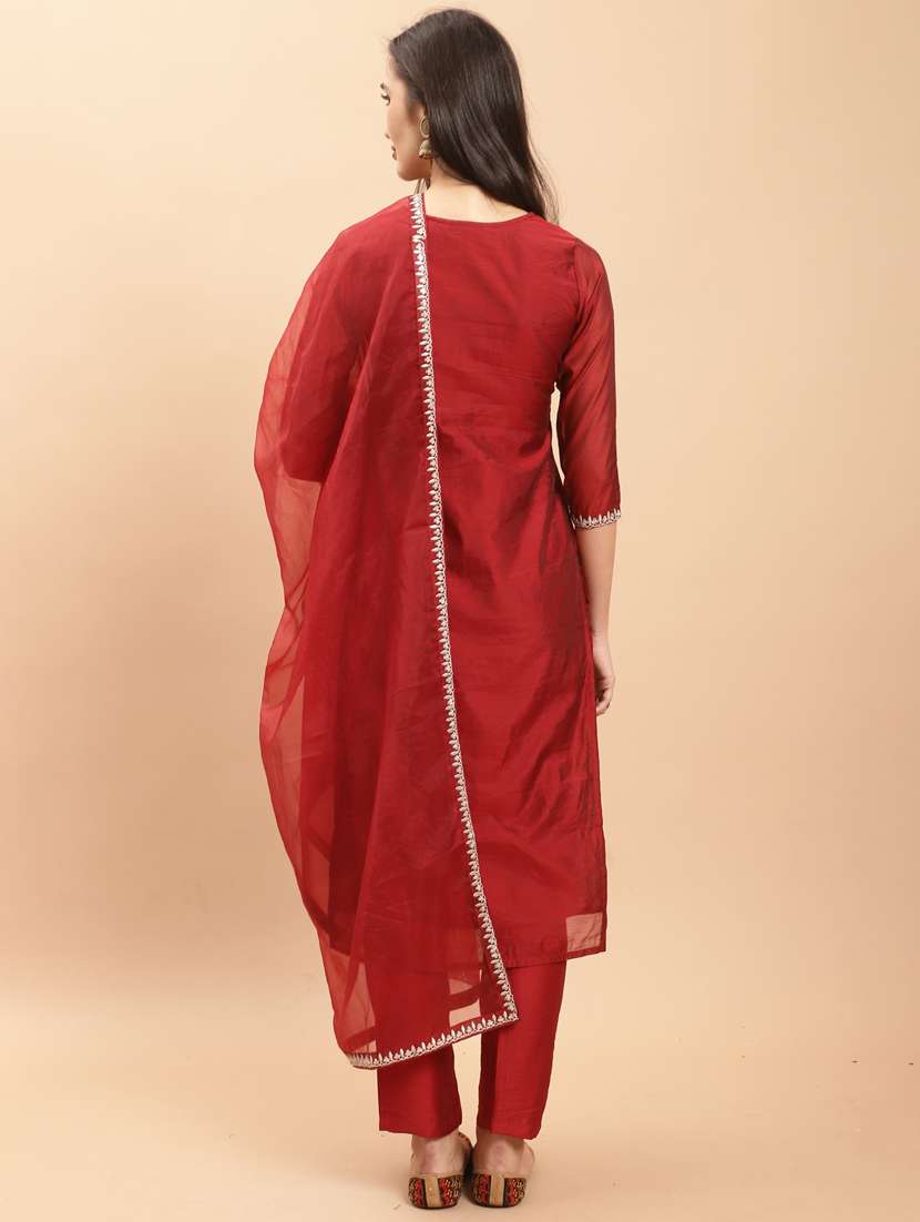 women embroidered kurta pant set with dupatta - 21558463 -  Standard Image - 3