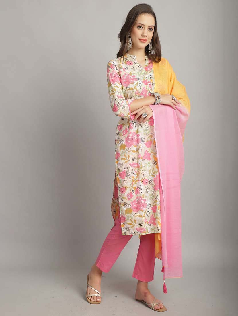 women floral kurta pant set with dupatta - 21558471 -  Standard Image - 3